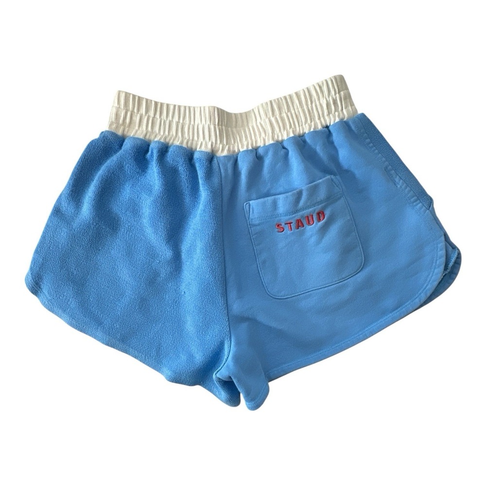 STAUD Shorts Womens XS Terry Cloth Elastic Waist Pocket Embroidered